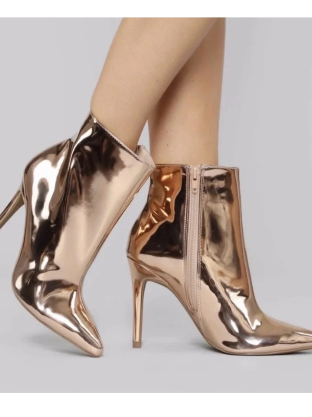 Charles By Charles David Rose Gold Delicious Metallic Ankle Boots